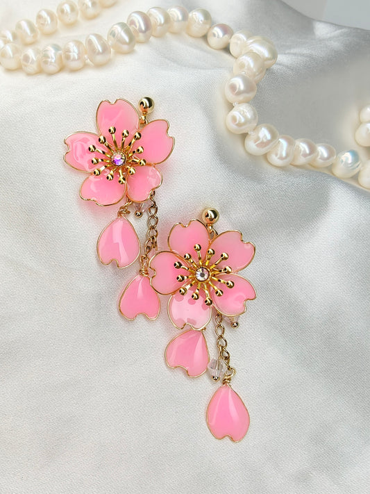 Cherry Blossom kukkakorvakorut pinkki